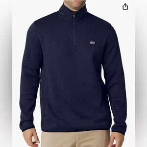 NWT Chaps Quarter Zip Coastal Fleece Lined American Navy Sweatshirt Size XL